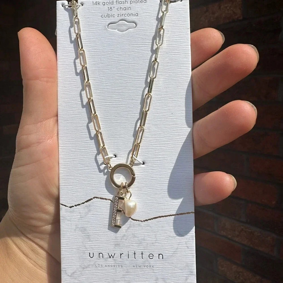 Gold Chain E Initial Crystal Bracelet&Necklace Set - Picture 11 of 12